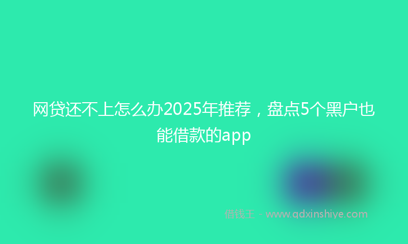 网贷还不上怎么办2025年推荐，盘点5个黑户也能借款的app