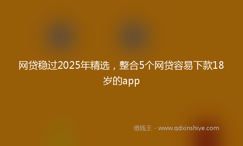 网贷稳过2025年精选，整合5个网贷容易下款18岁的app