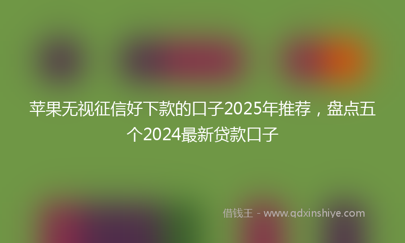 苹果无视征信好下款的口子2025年推荐，盘点五个2024最新贷款口子