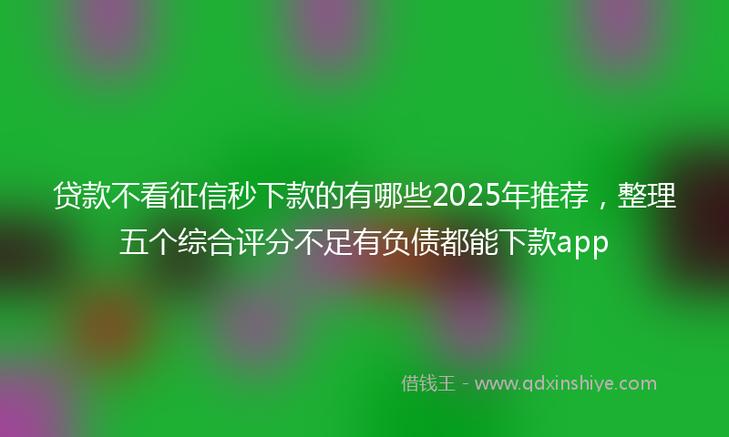 贷款不看征信秒下款的有哪些2025年推荐，整理五个综合评分不足有负债都能下款app