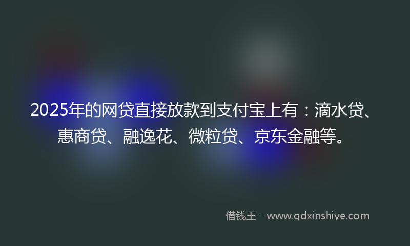 2025年的网贷直接放款到支付宝上有：滴水贷、惠商贷、融逸花、微粒贷、京东金融等。