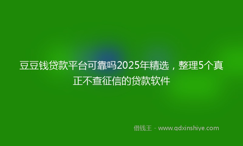 豆豆钱贷款平台可靠吗2025年精选，整理5个真正不查征信的贷款软件