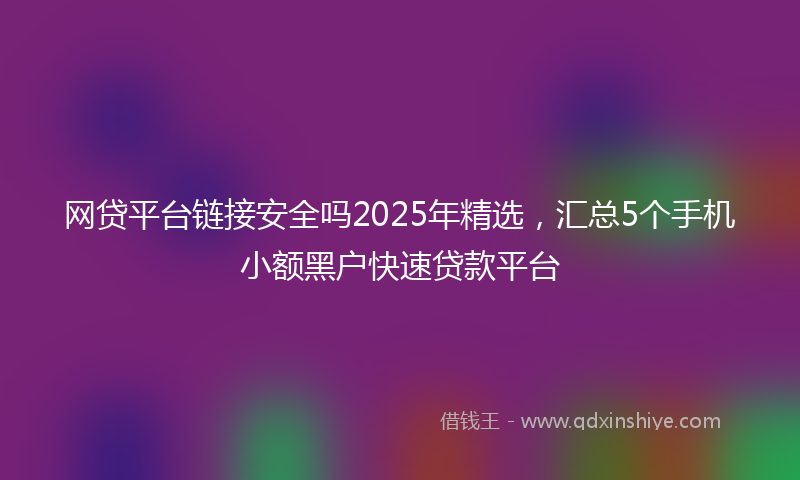 网贷平台链接安全吗2025年精选，汇总5个手机小额黑户快速贷款平台