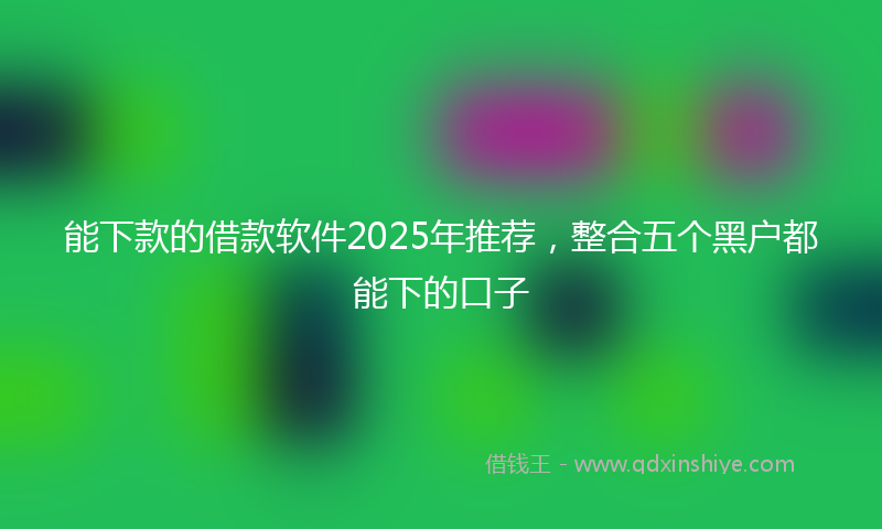 能下款的借款软件2025年推荐，整合五个黑户都能下的口子