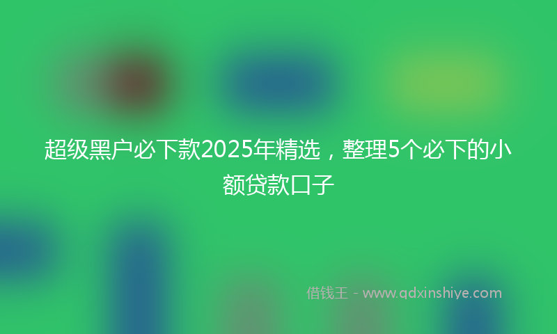 超级黑户必下款2025年精选，整理5个必下的小额贷款口子