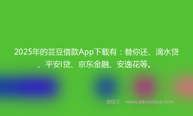 2025年的芸豆借款App下载有：替你还、滴水贷、平安i贷、京东金融、安逸花等。