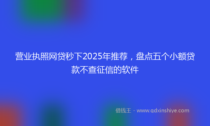 营业执照网贷秒下2025年推荐，盘点五个小额贷款不查征信的软件