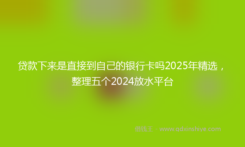 贷款下来是直接到自己的银行卡吗2025年精选，整理五个2024放水平台