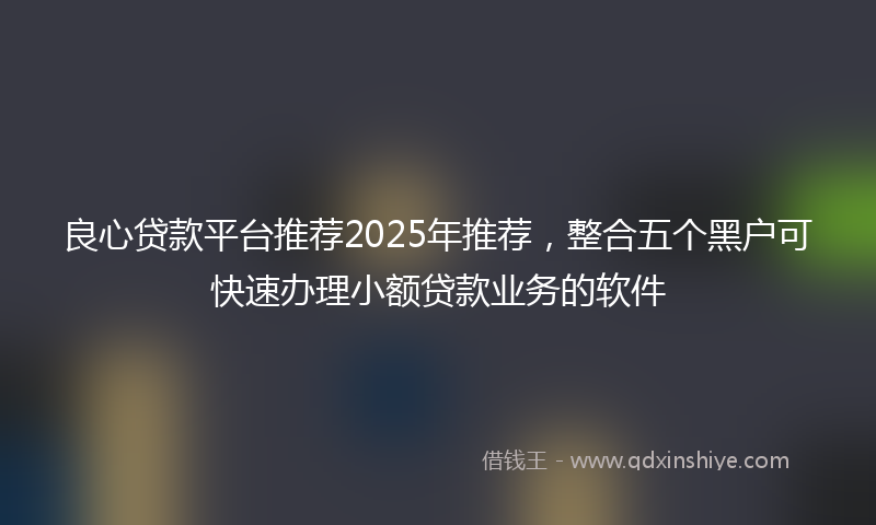 良心贷款平台推荐2025年推荐，整合五个黑户可快速办理小额贷款业务的软件