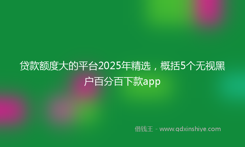 贷款额度大的平台2025年精选，概括5个无视黑户百分百下款app