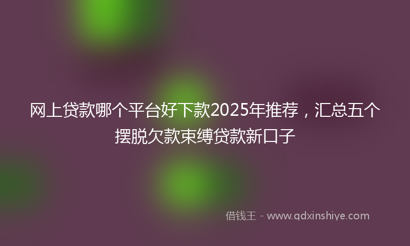 网上贷款哪个平台好下款2025年推荐，汇总五个摆脱欠款束缚贷款新口子