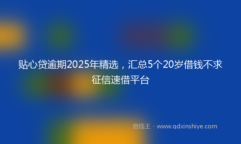 贴心贷逾期2025年精选，汇总5个20岁借钱不求征信速借平台