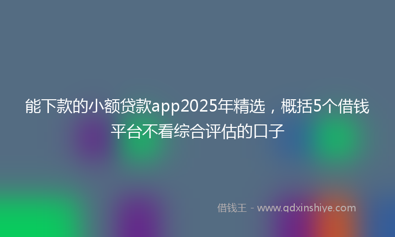 能下款的小额贷款app2025年精选，概括5个借钱平台不看综合评估的口子