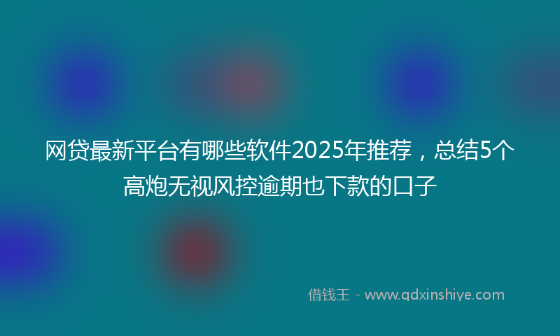 网贷最新平台有哪些软件2025年推荐，总结5个高炮无视风控逾期也下款的口子