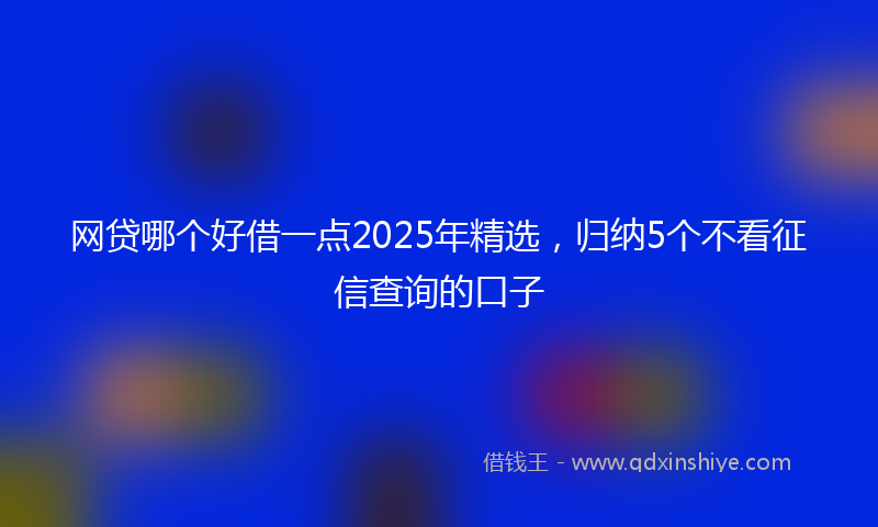 网贷哪个好借一点2025年精选，归纳5个不看征信查询的口子