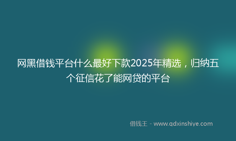 网黑借钱平台什么最好下款2025年精选，归纳五个征信花了能网贷的平台