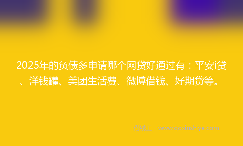 2025年的负债多申请哪个网贷好通过有：平安i贷、洋钱罐、美团生活费、微博借钱、好期贷等。