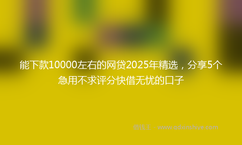 能下款10000左右的网贷2025年精选，分享5个急用不求评分快借无忧的口子