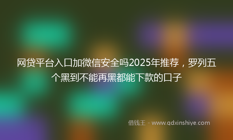 网贷平台入口加微信安全吗2025年推荐，罗列五个黑到不能再黑都能下款的口子