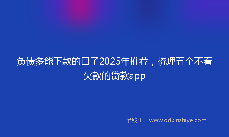 负债多能下款的口子2025年推荐，梳理五个不看欠款的贷款app