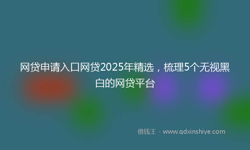 网贷申请入口网贷2025年精选，梳理5个无视黑白的网贷平台