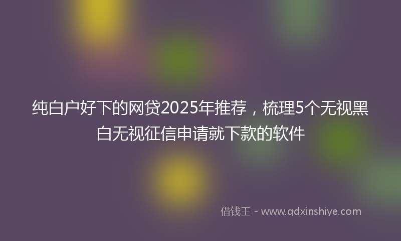 纯白户好下的网贷2025年推荐，梳理5个无视黑白无视征信申请就下款的软件
