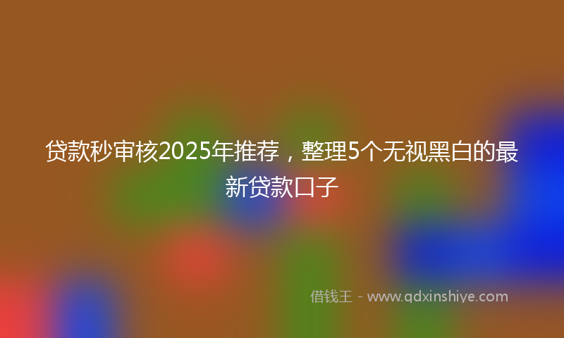 贷款秒审核2025年推荐，整理5个无视黑白的最新贷款口子