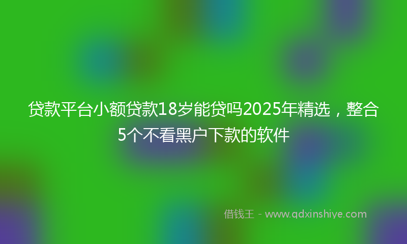 贷款平台小额贷款18岁能贷吗2025年精选，整合5个不看黑户下款的软件
