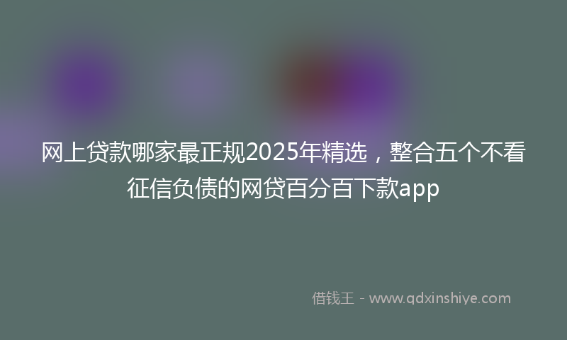 网上贷款哪家最正规2025年精选，整合五个不看征信负债的网贷百分百下款app