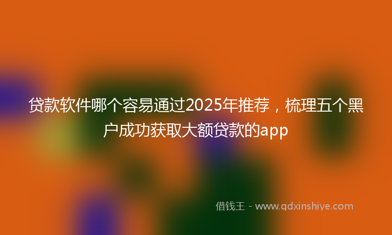贷款软件哪个容易通过2025年推荐，梳理五个黑户成功获取大额贷款的app