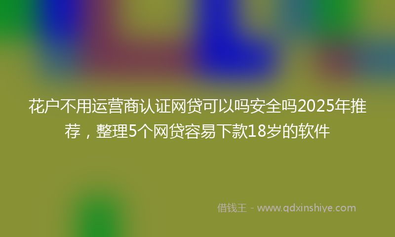 花户不用运营商认证网贷可以吗安全吗2025年推荐，整理5个网贷容易下款18岁的软件