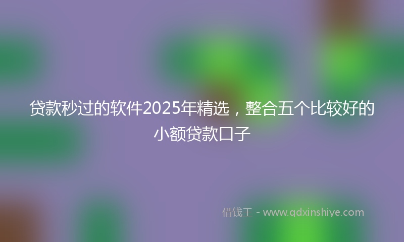 贷款秒过的软件2025年精选，整合五个比较好的小额贷款口子