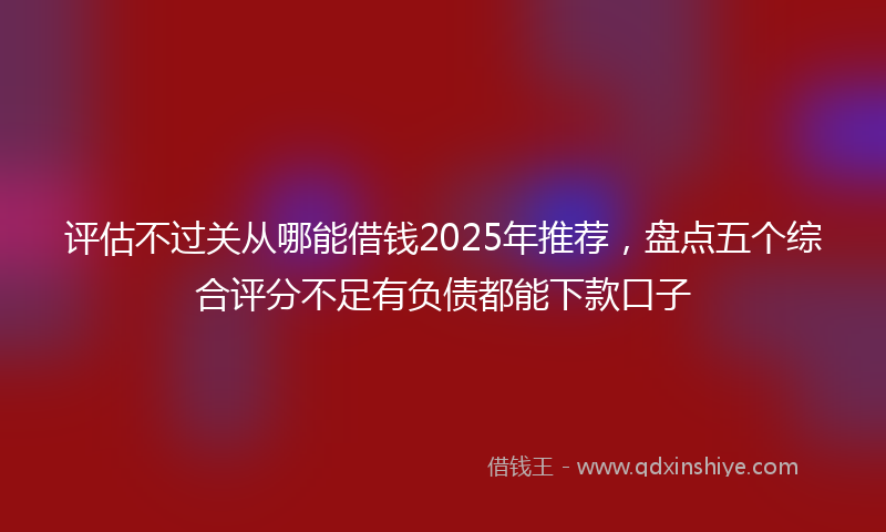 评估不过关从哪能借钱2025年推荐，盘点五个综合评分不足有负债都能下款口子