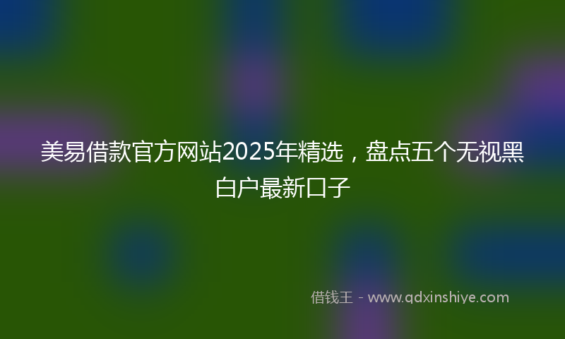 美易借款官方网站2025年精选，盘点五个无视黑白户最新口子