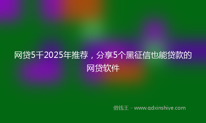 网贷5千2025年推荐，分享5个黑征信也能贷款的网贷软件