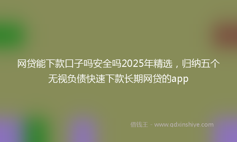网贷能下款口子吗安全吗2025年精选，归纳五个无视负债快速下款长期网贷的app