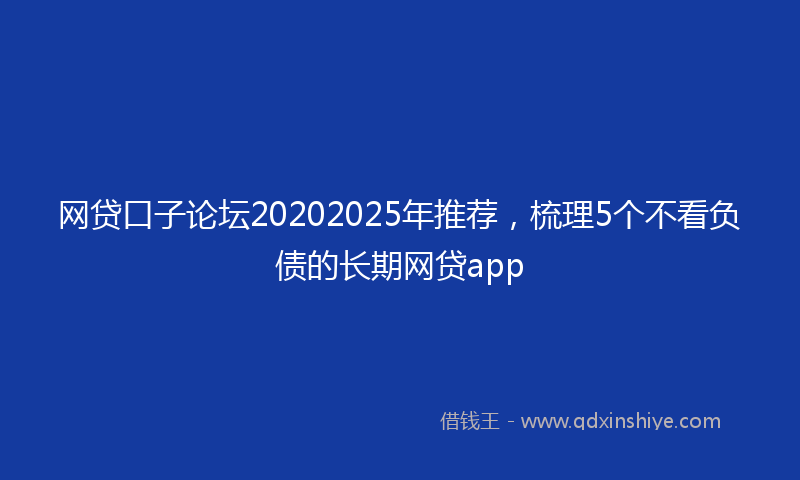 网贷口子论坛20202025年推荐，梳理5个不看负债的长期网贷app