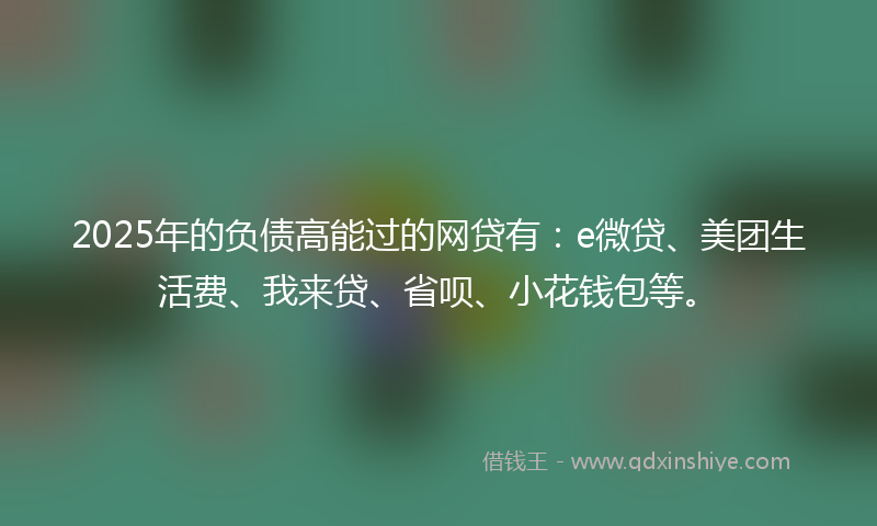 2025年的负债高能过的网贷有：e微贷、美团生活费、我来贷、省呗、小花钱包等。
