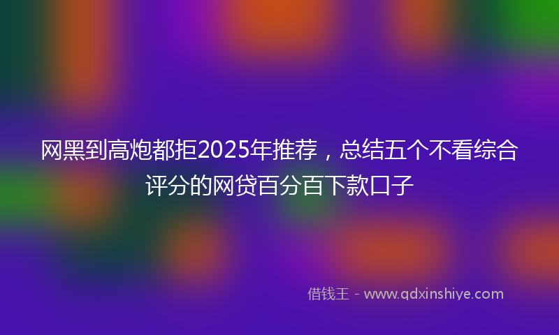 网黑到高炮都拒2025年推荐，总结五个不看综合评分的网贷百分百下款口子