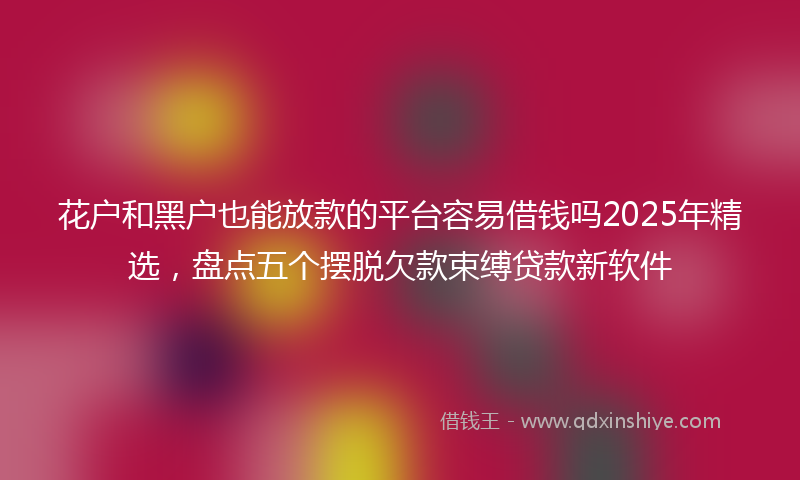 花户和黑户也能放款的平台容易借钱吗2025年精选，盘点五个摆脱欠款束缚贷款新软件