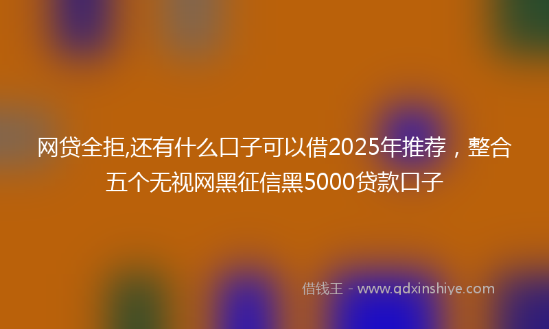 网贷全拒,还有什么口子可以借2025年推荐，整合五个无视网黑征信黑5000贷款口子