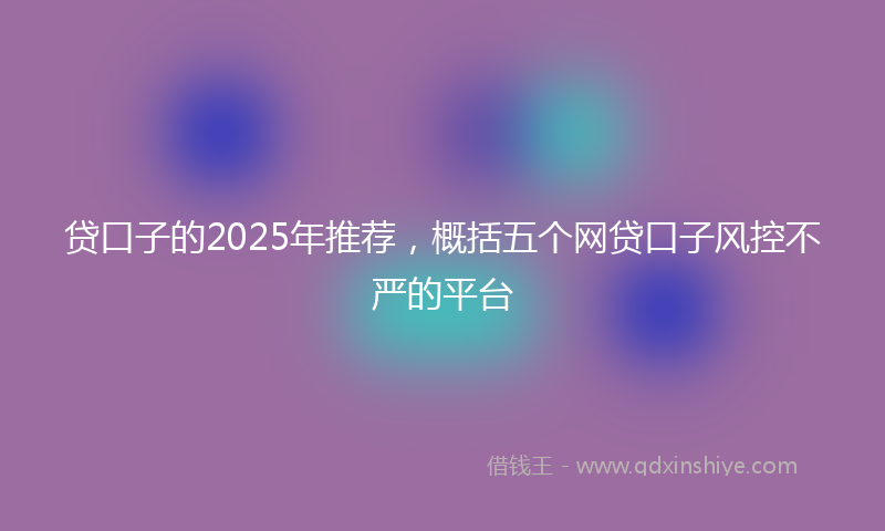 贷口子的2025年推荐，概括五个网贷口子风控不严的平台