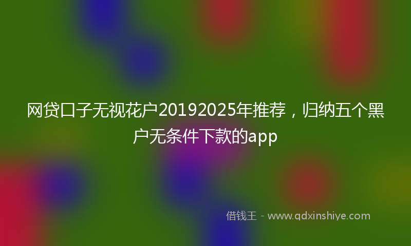 网贷口子无视花户20192025年推荐，归纳五个黑户无条件下款的app