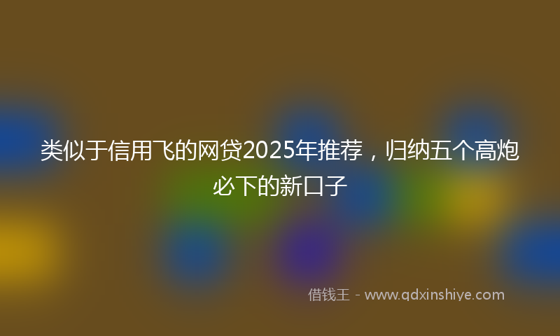 类似于信用飞的网贷2025年推荐，归纳五个高炮必下的新口子