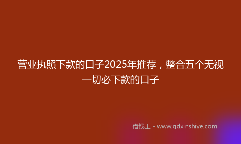 营业执照下款的口子2025年推荐，整合五个无视一切必下款的口子