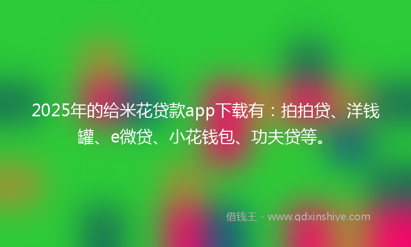 2025年的给米花贷款app下载有：拍拍贷、洋钱罐、e微贷、小花钱包、功夫贷等。
