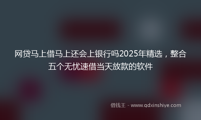 网贷马上借马上还会上银行吗2025年精选，整合五个无忧速借当天放款的软件