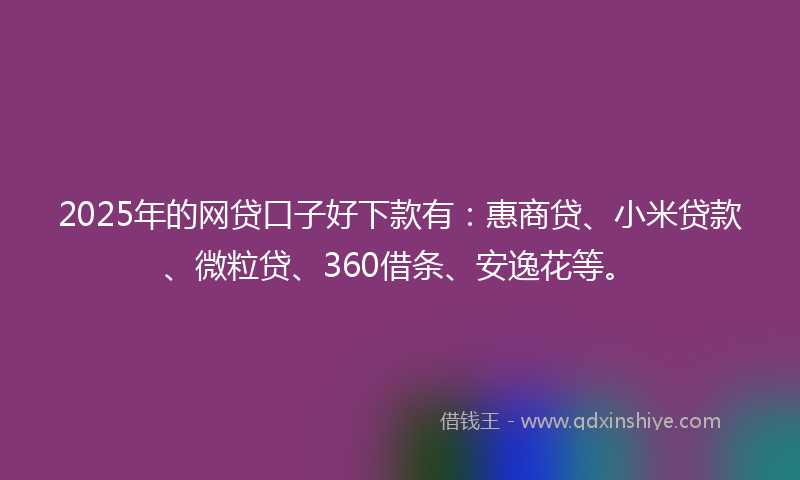 2025年的网贷口子好下款有：惠商贷、小米贷款、微粒贷、360借条、安逸花等。