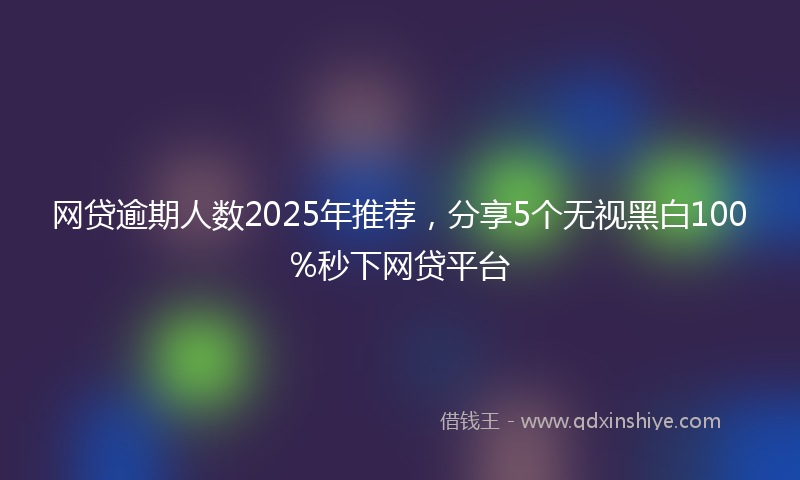 网贷逾期人数2025年推荐，分享5个无视黑白100%秒下网贷平台