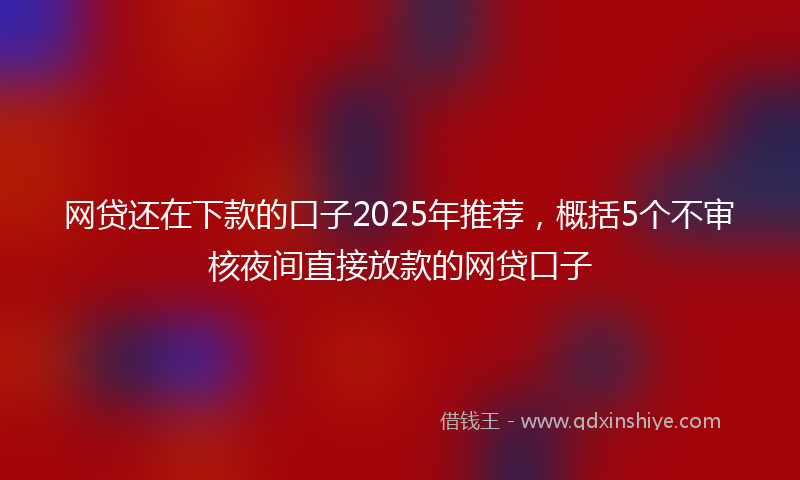 网贷还在下款的口子2025年推荐，概括5个不审核夜间直接放款的网贷口子